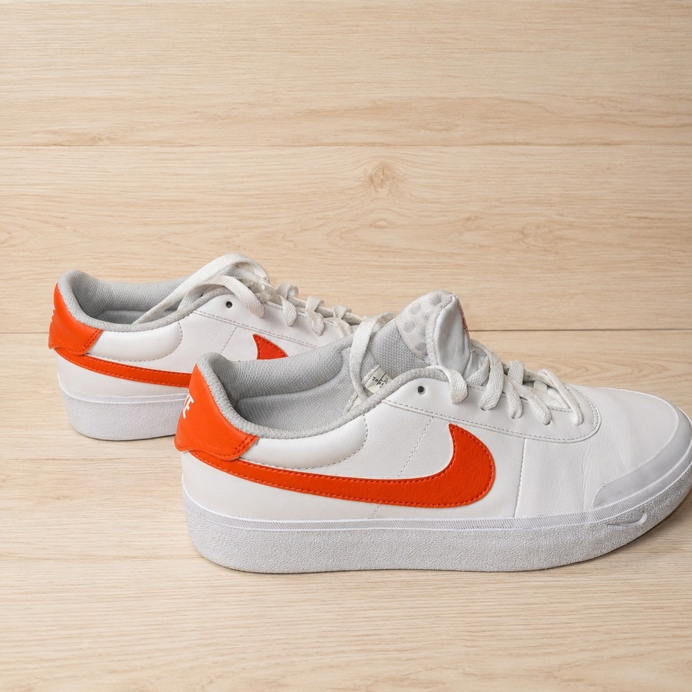 Nike Court Royale 2 White Orange Low Top Sneakers Men's 9 Women's 10.5